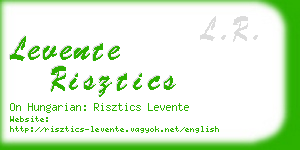 levente risztics business card